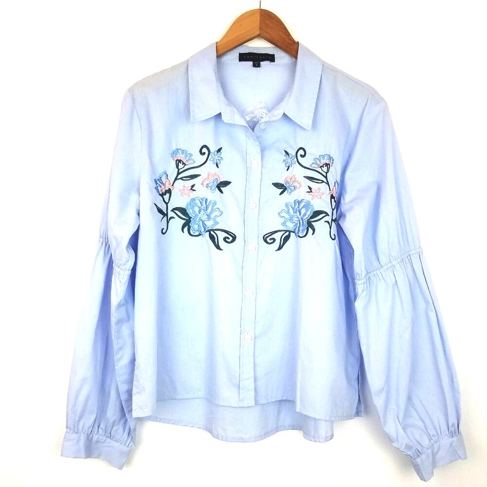 Sanctuary | Button Down Blouse Embroidered Blue